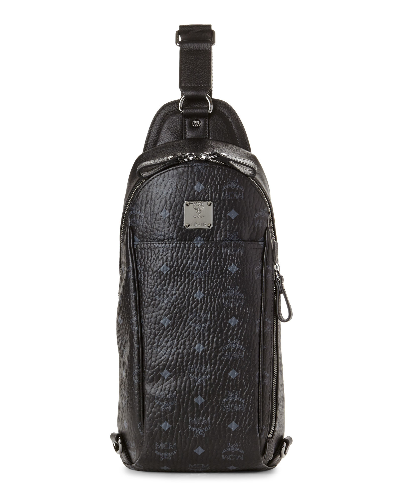 MCM Stark Visetos Sling Bag in Black Lyst