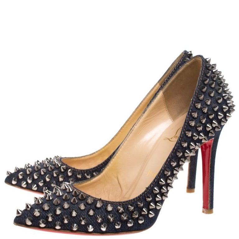 Christian Louboutin Denim Pigalle Spikes Pumps Size 36 in Blue - Lyst Christian Louboutin Denim Pigalle Spikes Pumps Size 36 in Blue - Lyst