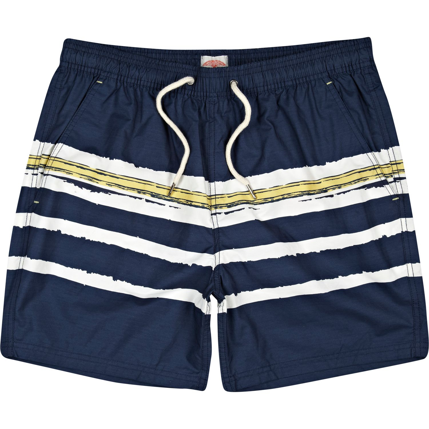 River Island Navy Breton Stripe Short Swim Trunks in Blue for Men (navy ...