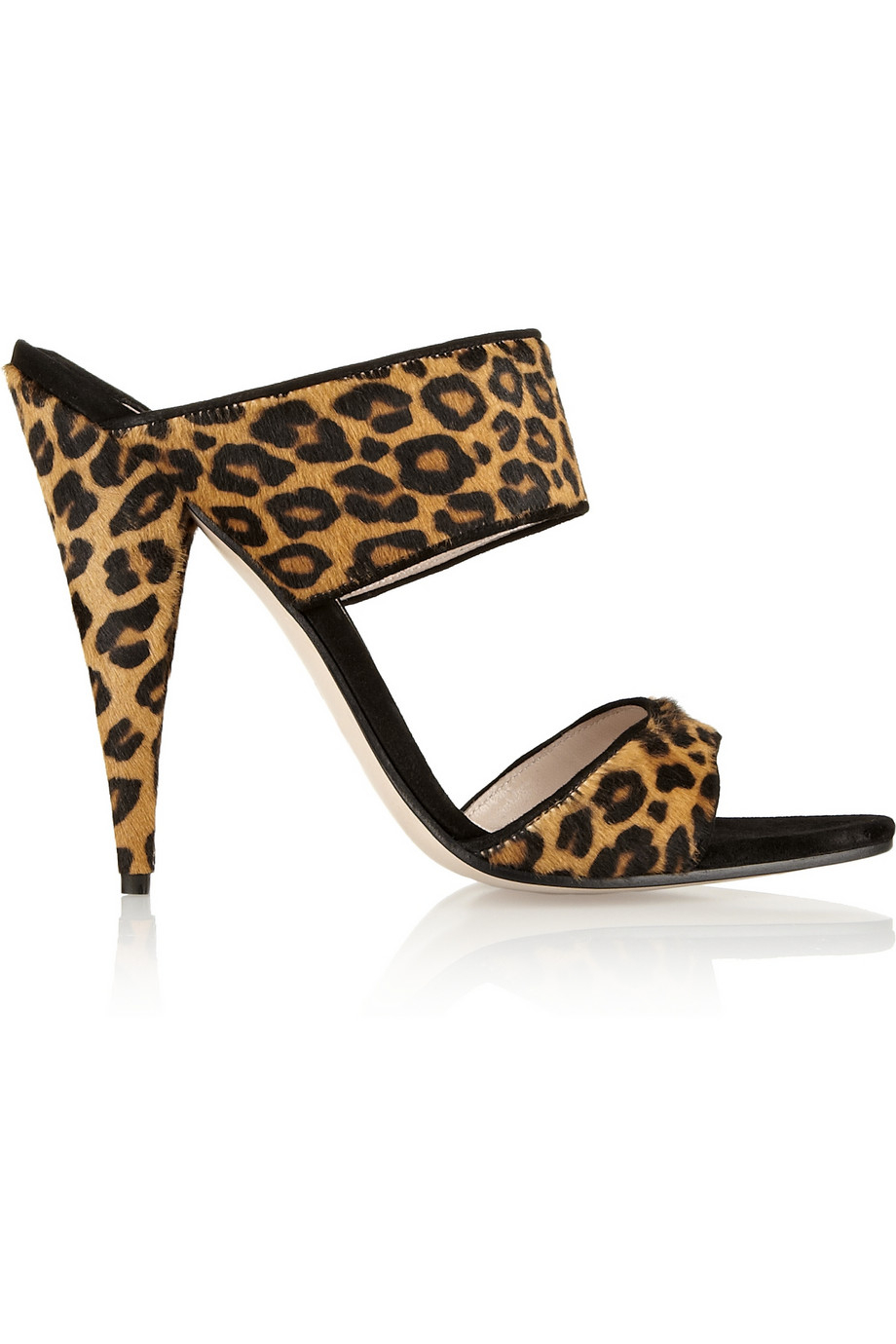 Miu Miu Leopard-Print Calf Hair Mules - Lyst