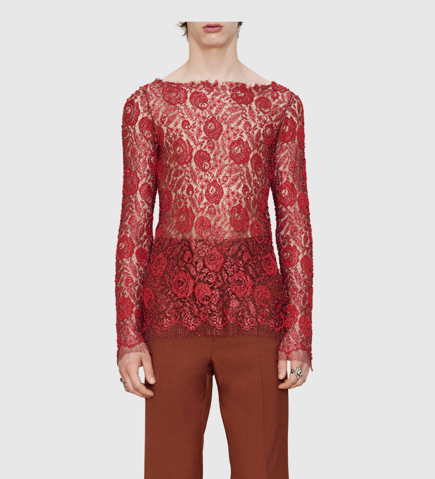 Gucci Embroidered Lace Shirt for Men Lyst