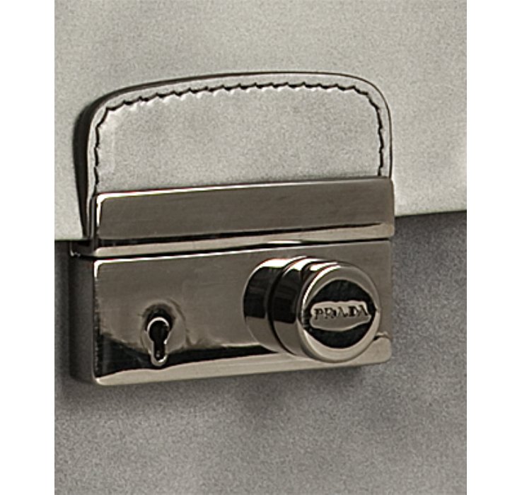 Prada Grey Faded Leather Flap Shoulder Bag in Gray (grey) | Lyst  