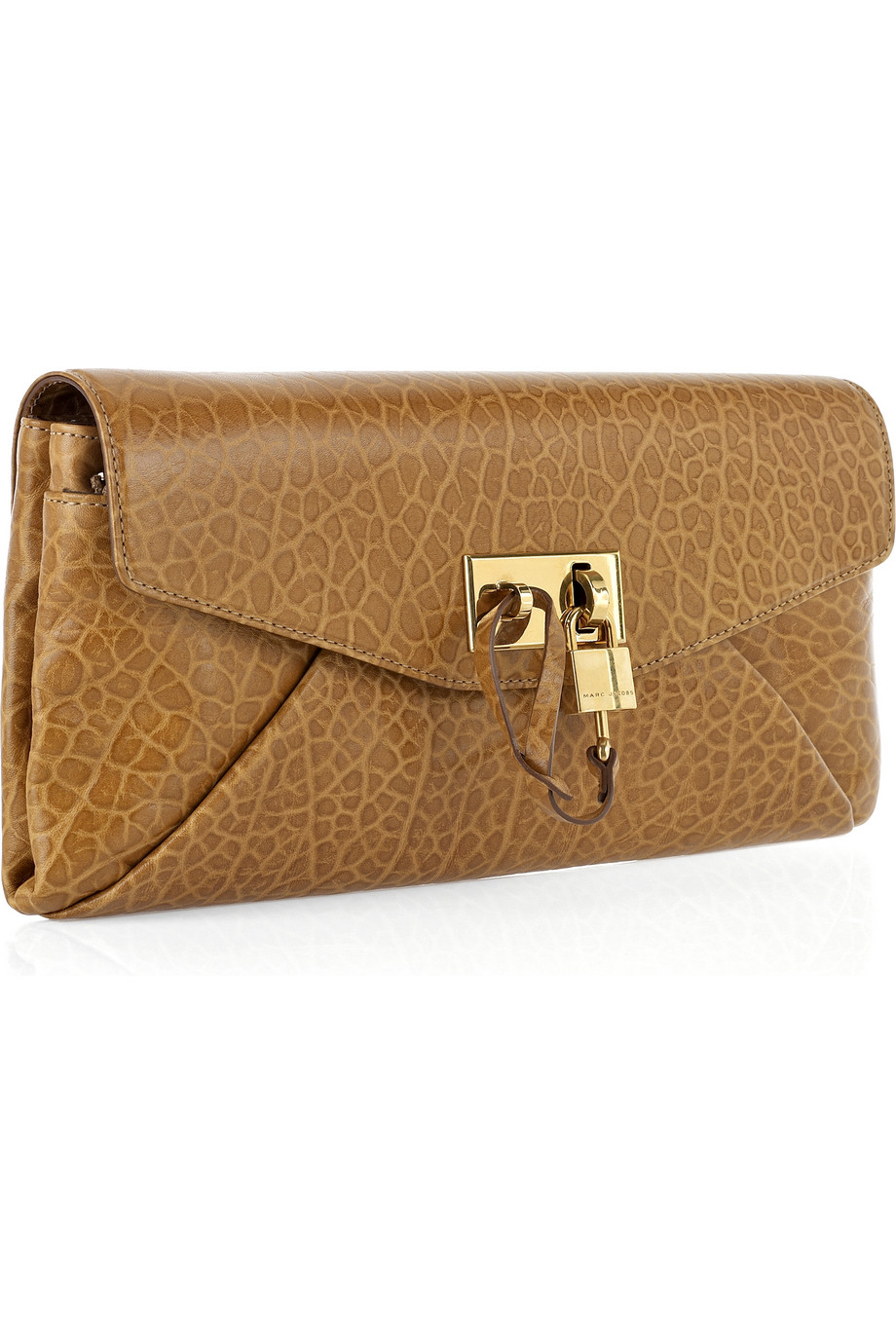 Marc Jacobs Garbo Leather Clutch in Natural - Lyst