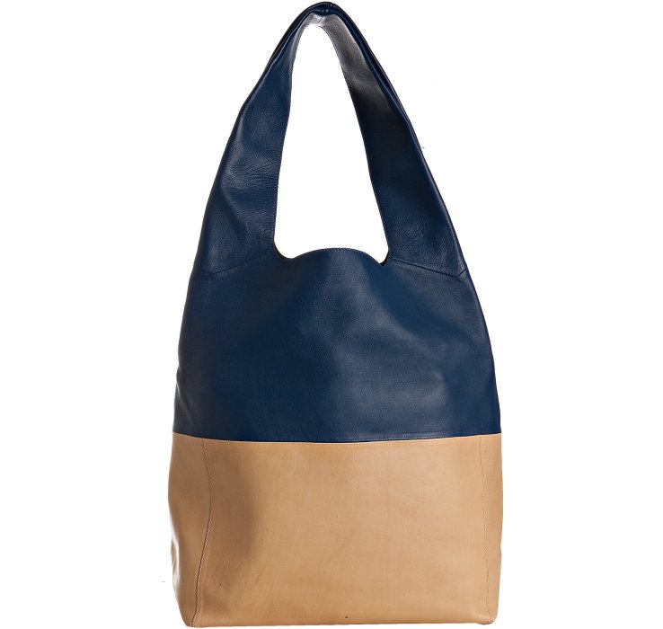 navy leather large celine tote  