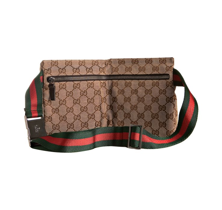 Lyst - Gucci Dark Brown Gg Canvas Pocket-detail Belt Bag in Brown