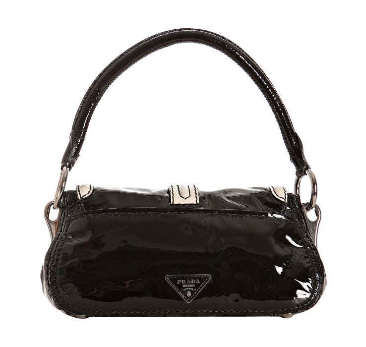 prada handbags usa - Prada Black Vitello Shine Leather Turnlock Shoulder Bag in Black ...