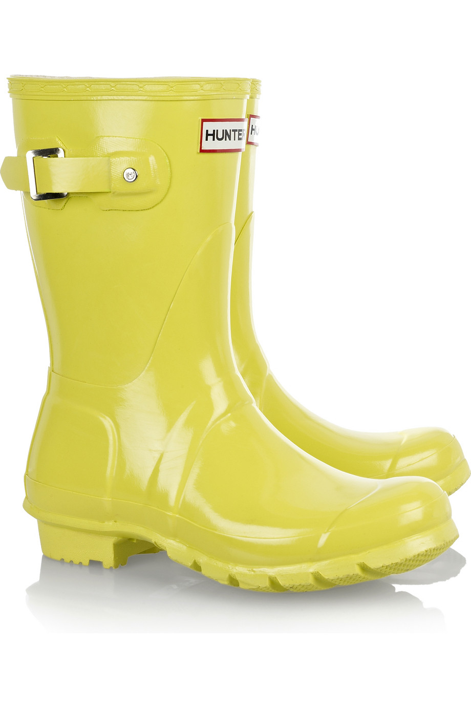 original short adjustable back gloss waterproof rain boot