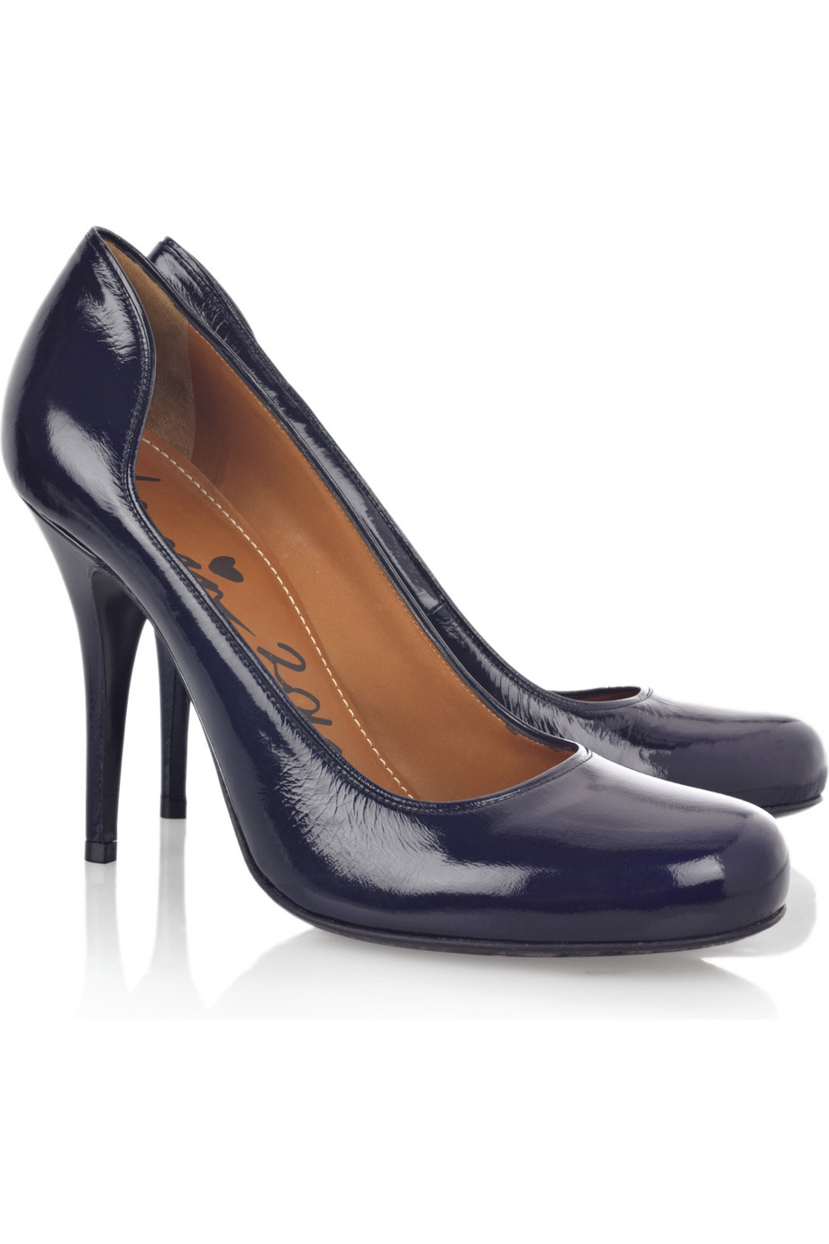 patent leather blue shoes