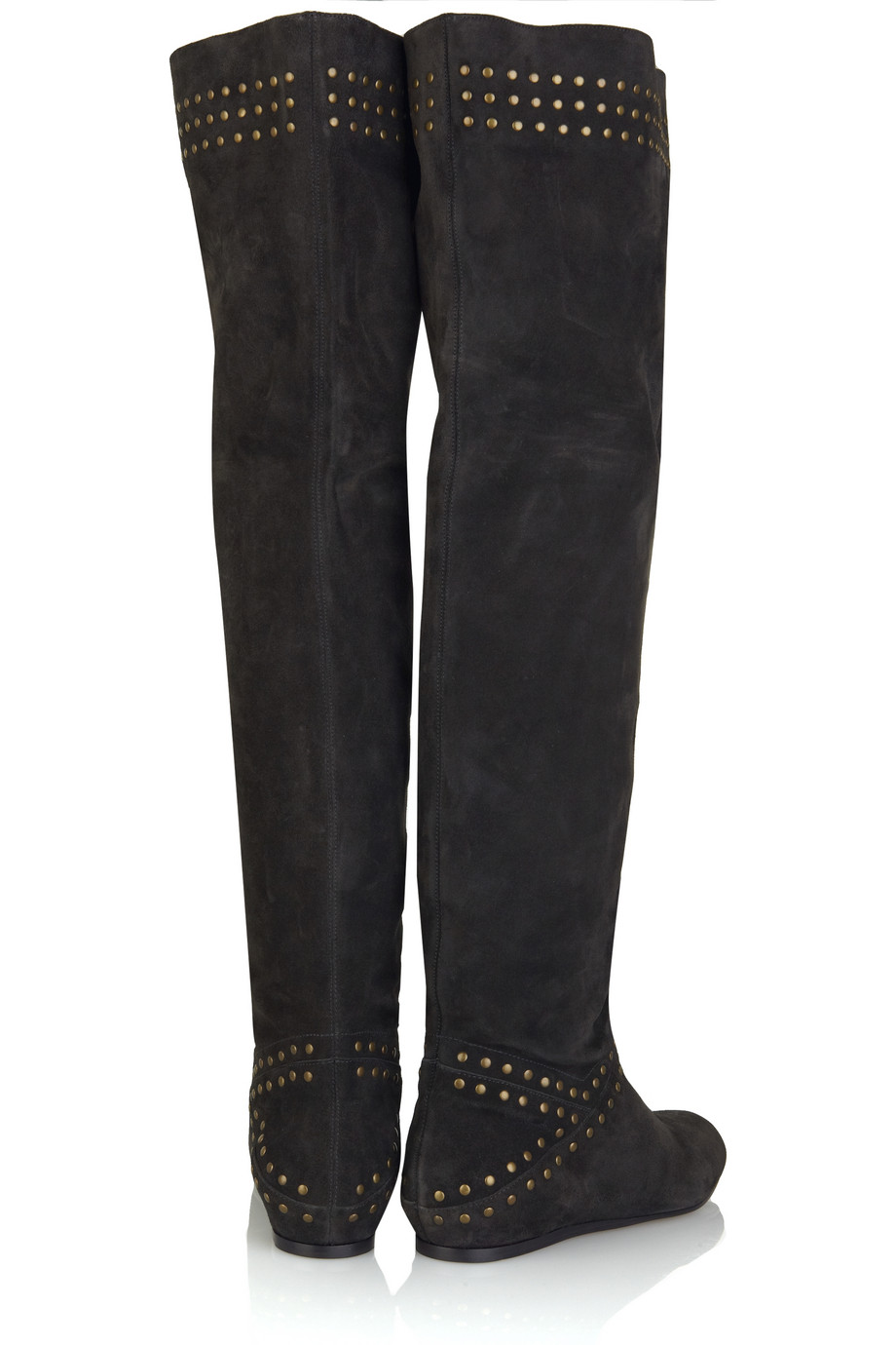 studded over the knee flat boots
