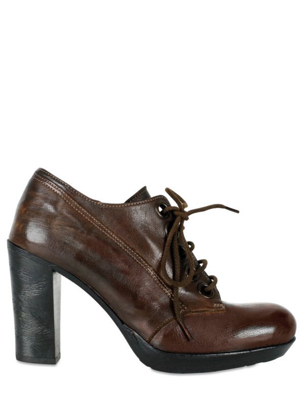 Collection Privée High Heel Laceup Shoes in Brown Lyst