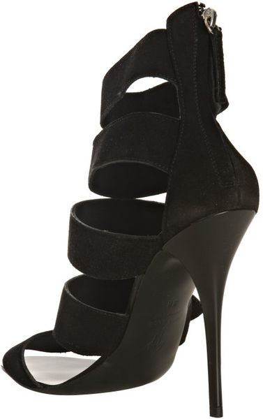 Giuseppe Zanotti Black Suede Jeweled Detail Sandals in Black | Lyst