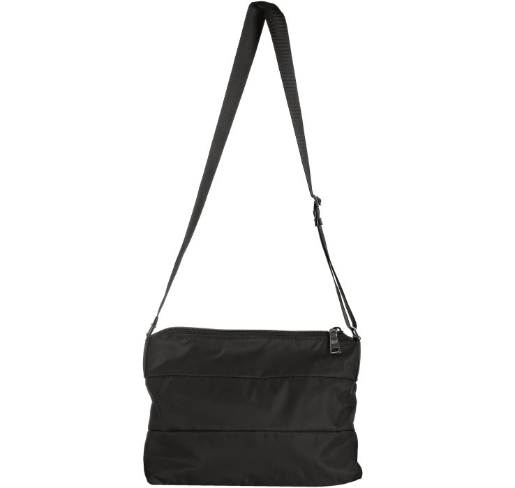 Prada Black Nylon Banded Shoulder Bag in Black | Lyst