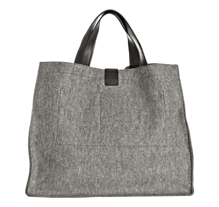 Saint laurent Heather Grey Felt and Leather Trim Uptown Tote in ...