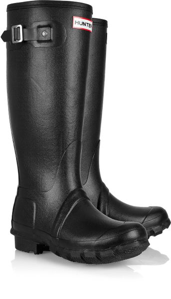 Hunter Original Tall Shearling-lined Wellington Boots in Black | Lyst