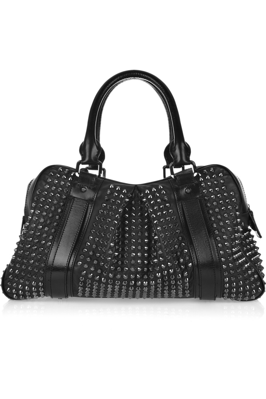Burberry Studded Leather Knight Bag in Black - Lyst