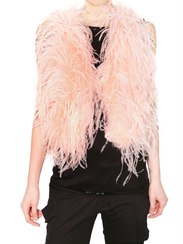 ostrich feather vest