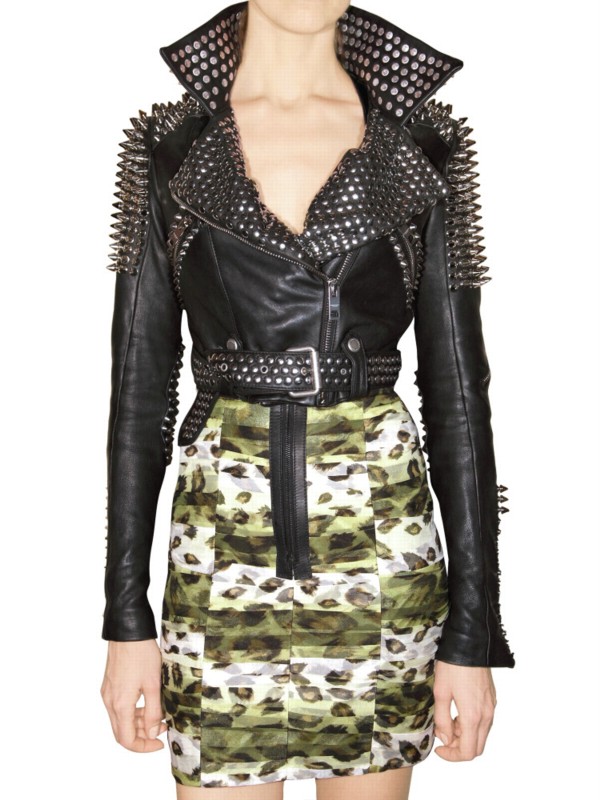 Burberry Prorsum Studded Leather Jacket in Black