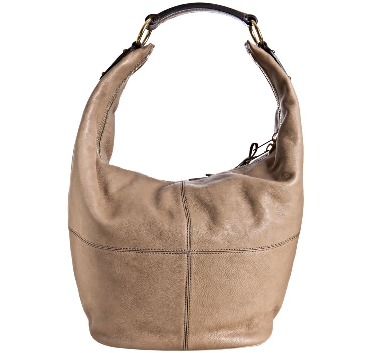 Lyst - Céline Taupe Pebbled Leather Bucket Hobo Bag in Brown