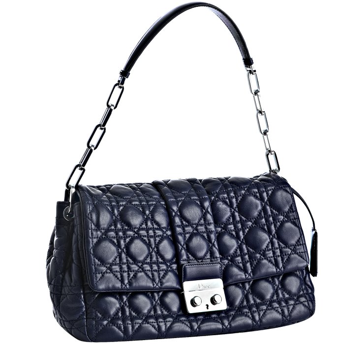 Dior Sea Blue Cannage Lambskin New Lock Medium Shoulder Bag in Blue ...