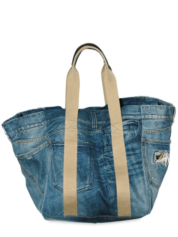 Dolce & Gabbana Denim and Nappa Top Handle in Blue - Lyst