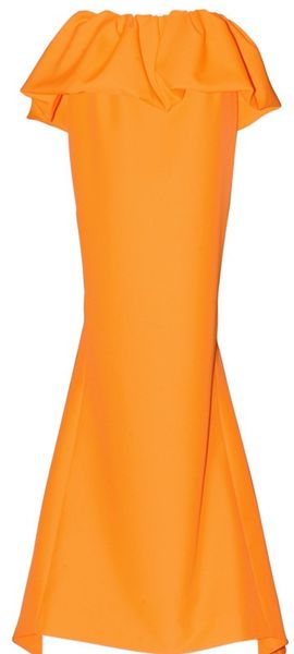 Jil Sander Twill Peplum Maxi Skirt in Orange | Lyst