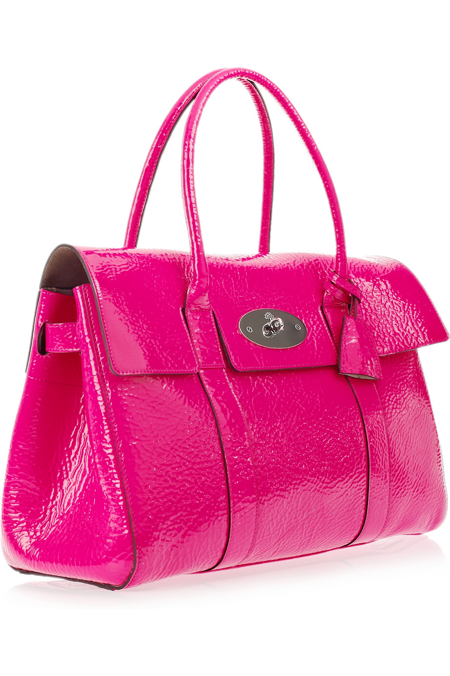 Mulberry Bayswater Patent-leather Bag in Pink - Lyst