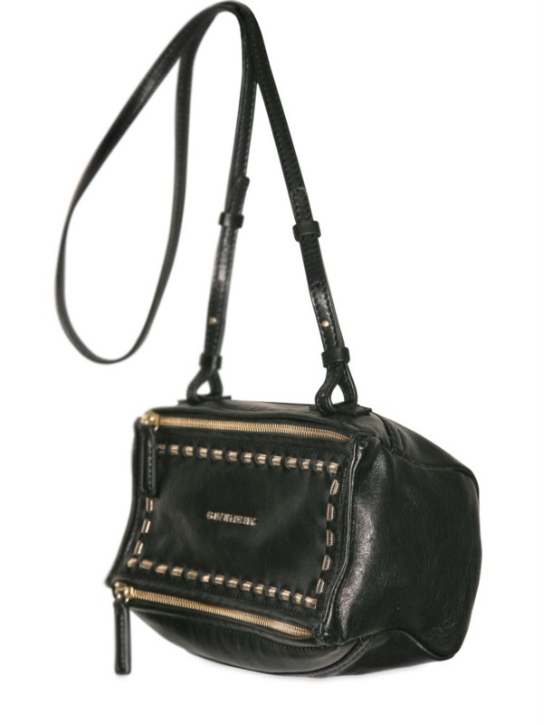 Givenchy Black Lambskin Leather Pandora Mini Crossbody Bag - Lyst