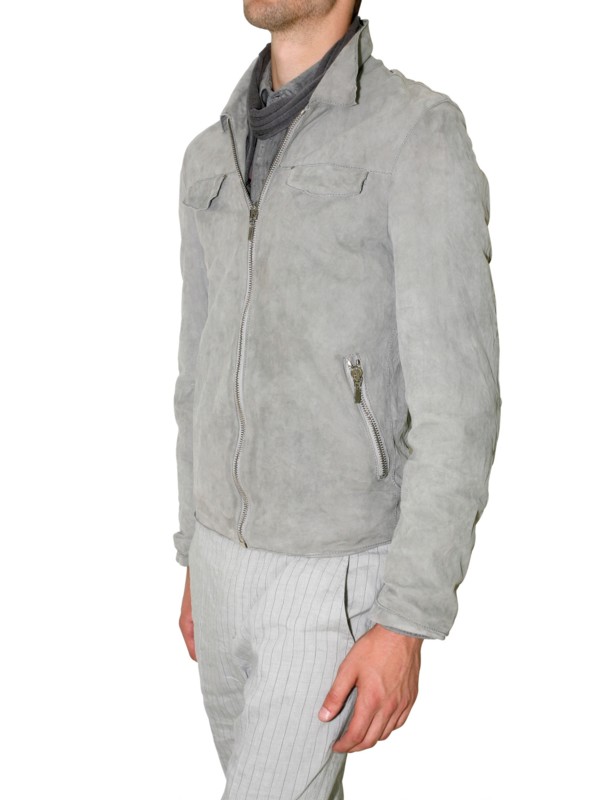 gray suede jacket
