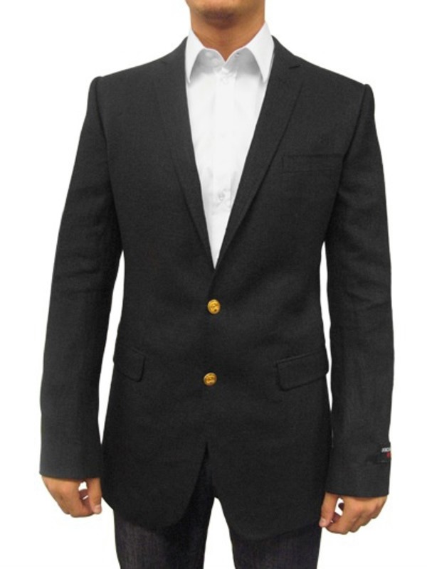 mens black blazer gold buttons