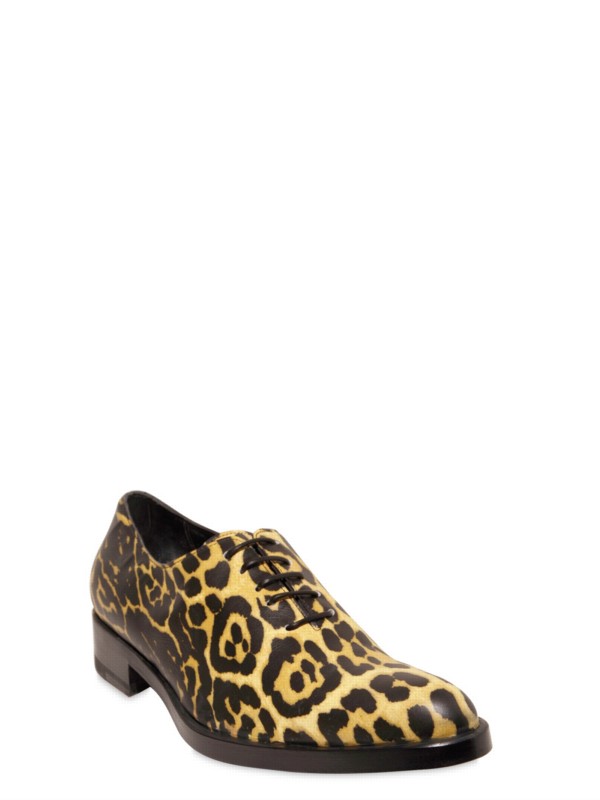Givenchy Leopard Printed Calfskin Laceup Shoes for Men Lyst