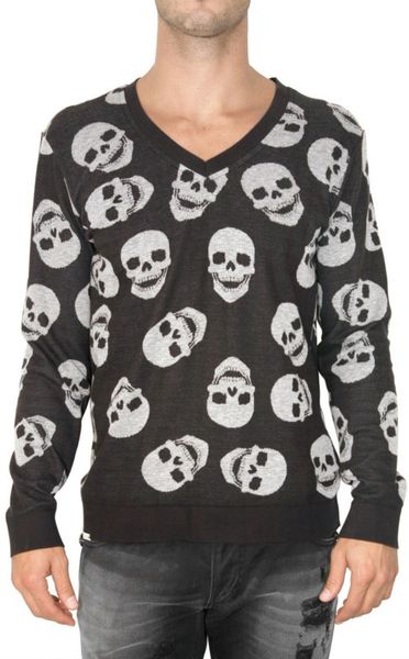 Philipp Plein Skull Knit Sweater in Black for Men | Lyst