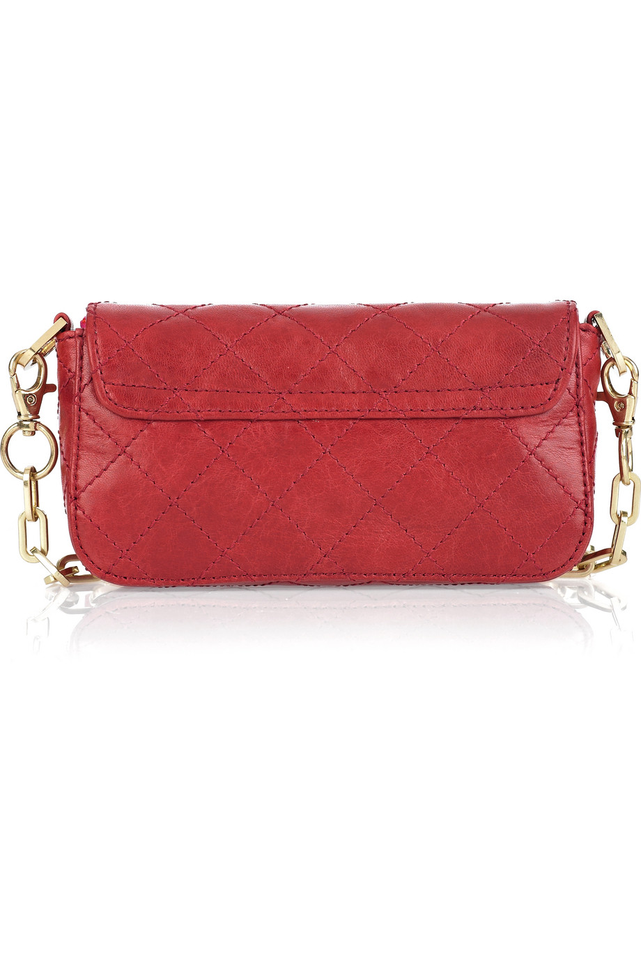 Tory Burch Classic Fold-over Mini Leather Bag in Red - Lyst