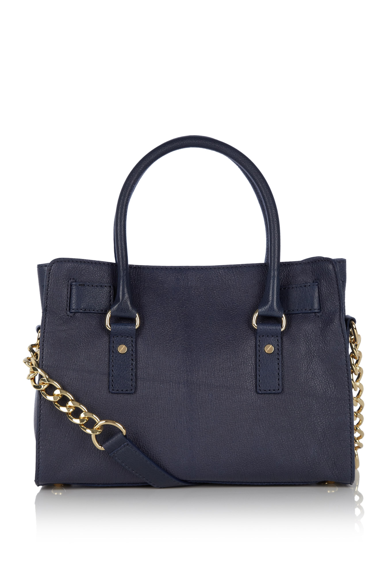 Michael michael kors Navy East West Hamilton Satchel in Blue (navy) | Lyst