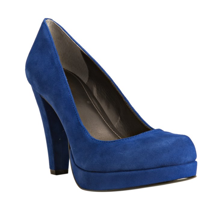 light blue platform pumps