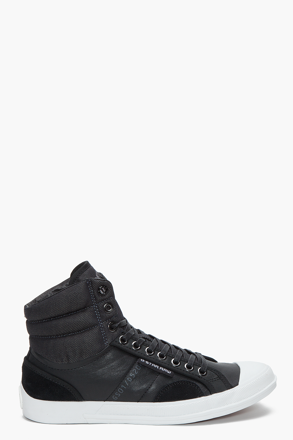 Gstar raw Alibi Welter Hi Leather Sneakers in Black for Men Lyst