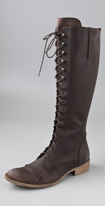Charles David Regiment Lace-up Boot in Brown | Lyst