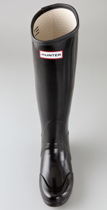 HUNTER Regent Smooth Gloss Boots in Black - Lyst
