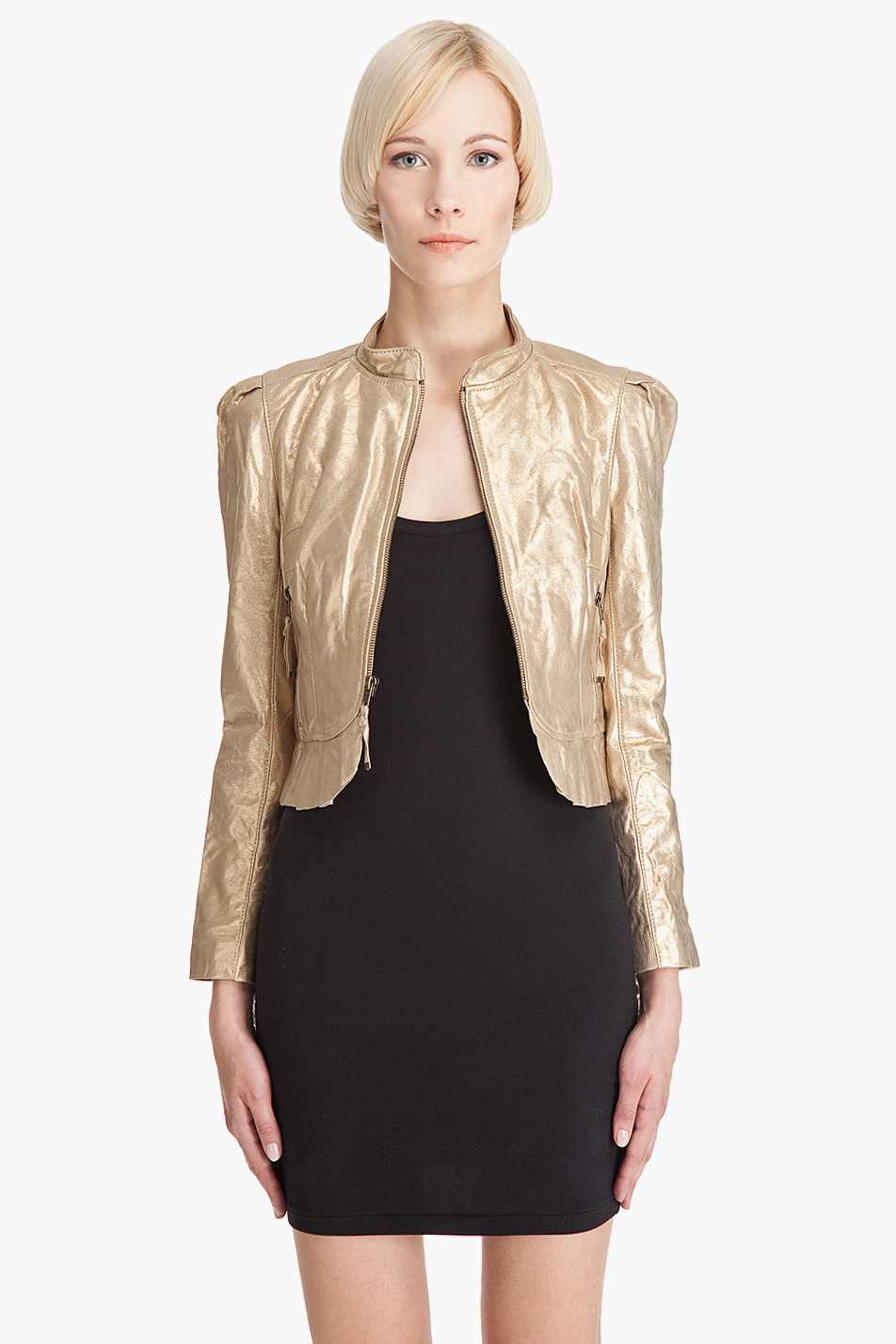 Lyst - Juicy Couture Metallic Leather Jacket in Metallic
