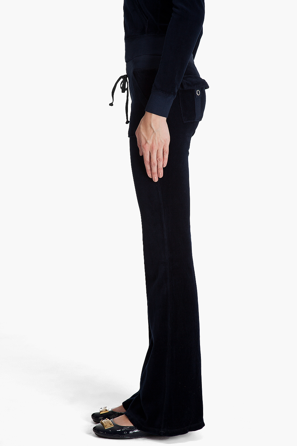 Juicy Couture Flared Leg Snap Pocket Pant in Blue | Lyst