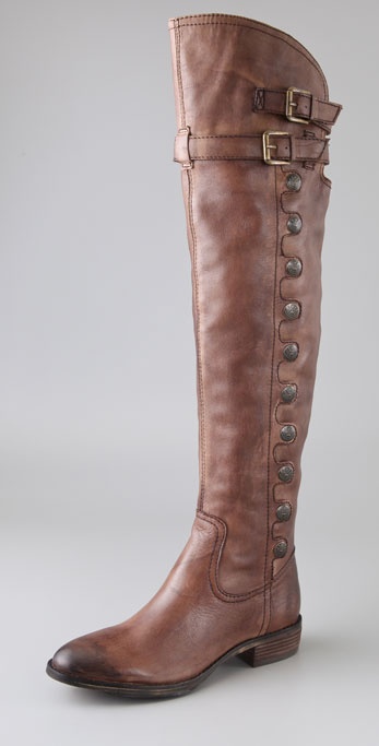 Sam Edelman Pierce Over The Knee Button Boots in Brown | Lyst
