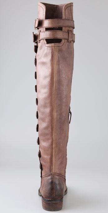 Sam Edelman Pierce Over The Knee Button Boots in Brown | Lyst