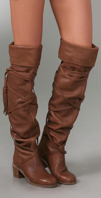 Lyst - See By Chloé Cuffed Over The Knee Flat Boots in Brown