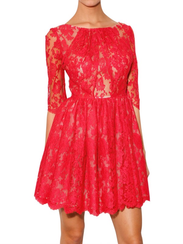 Erdem Red Lace Dress