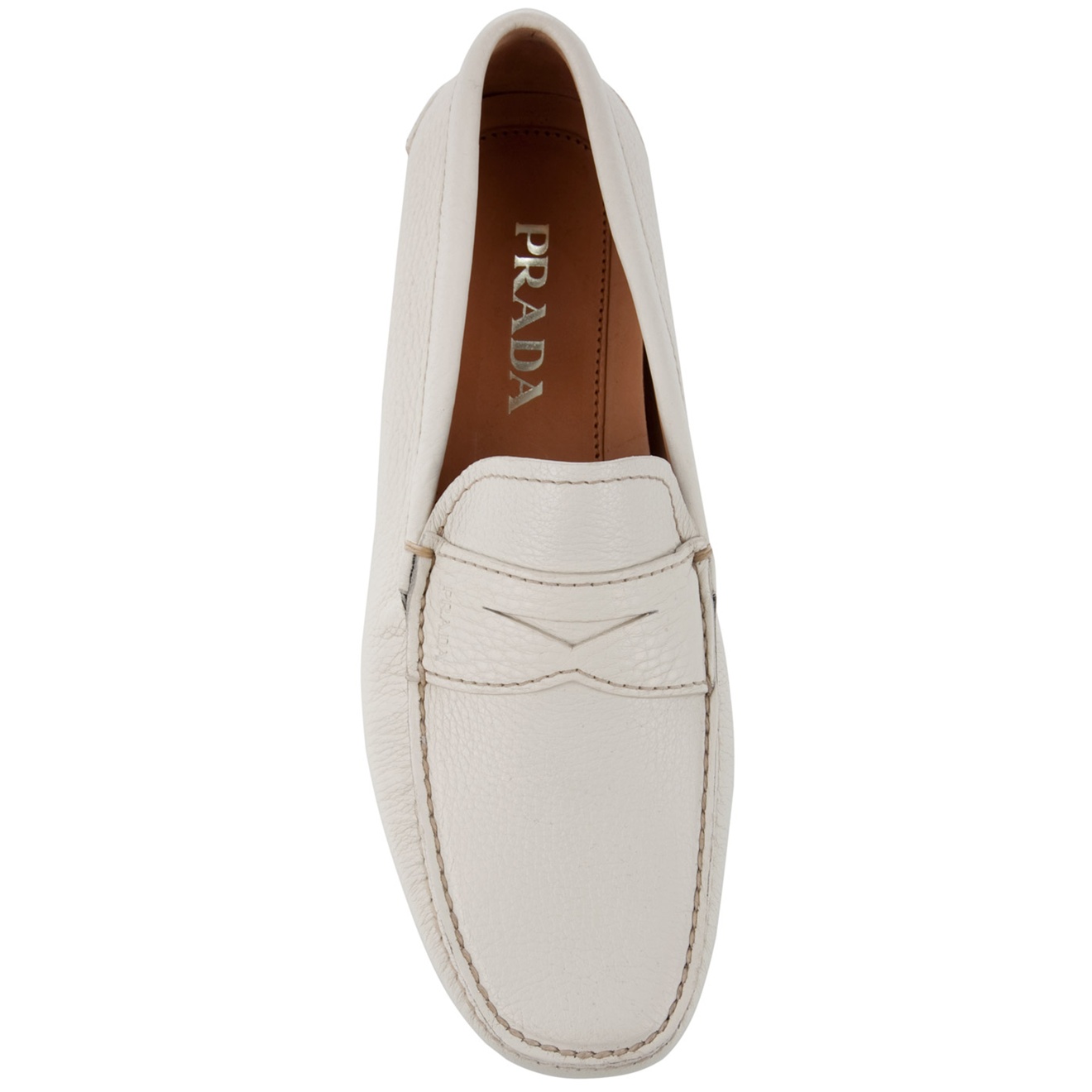 cream leather loafers