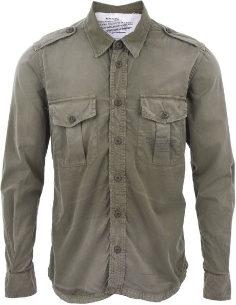 Realthing Mason's Cargo Pocket Shirt in Green for Men (khaki) | Lyst