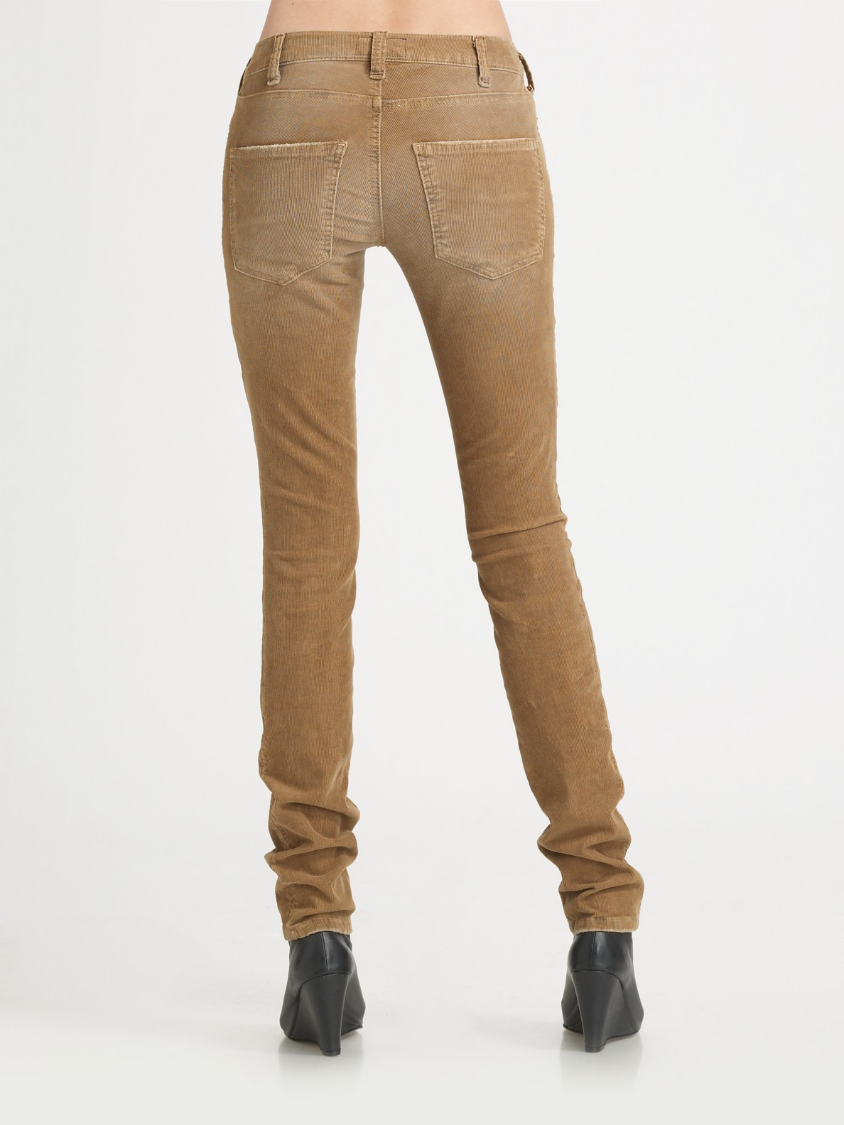 Current/Elliott Skinny Corduroy Pants in Camel (Brown) - Lyst