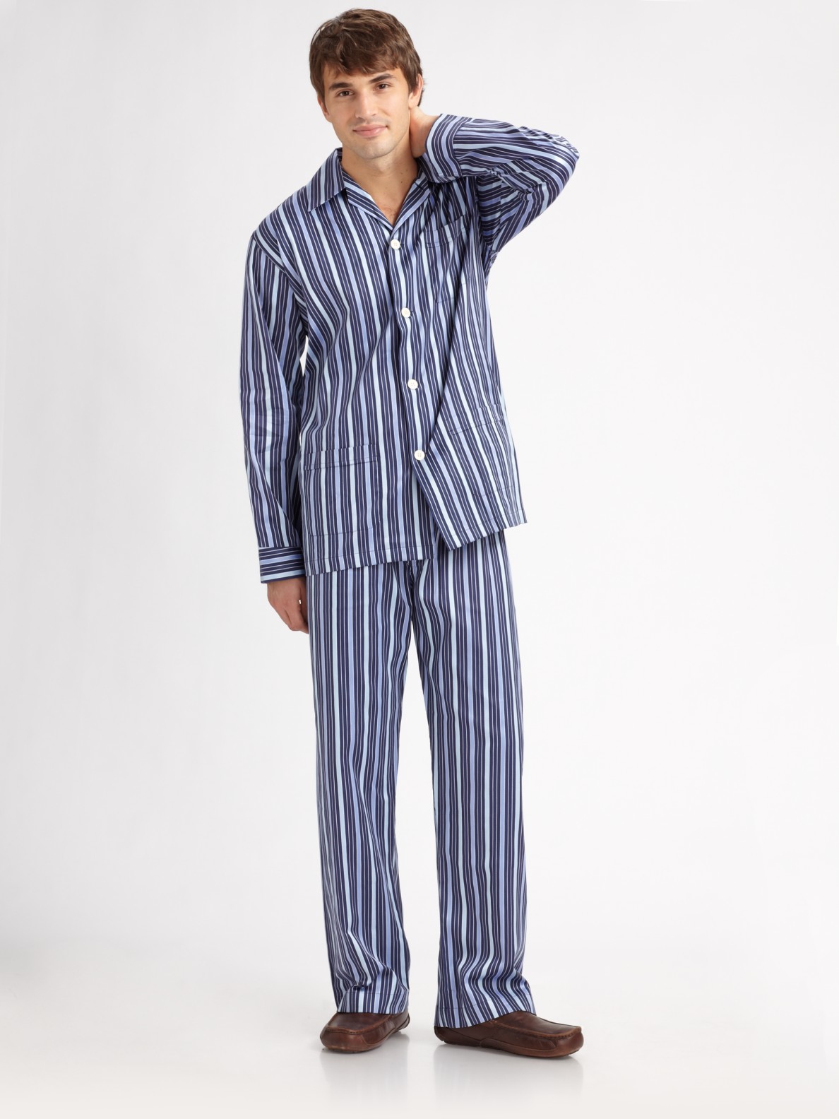 Derek Rose Striped Pajama Set mens Size UK 46 EU 56 XXL Man Pajamas Shirt /...