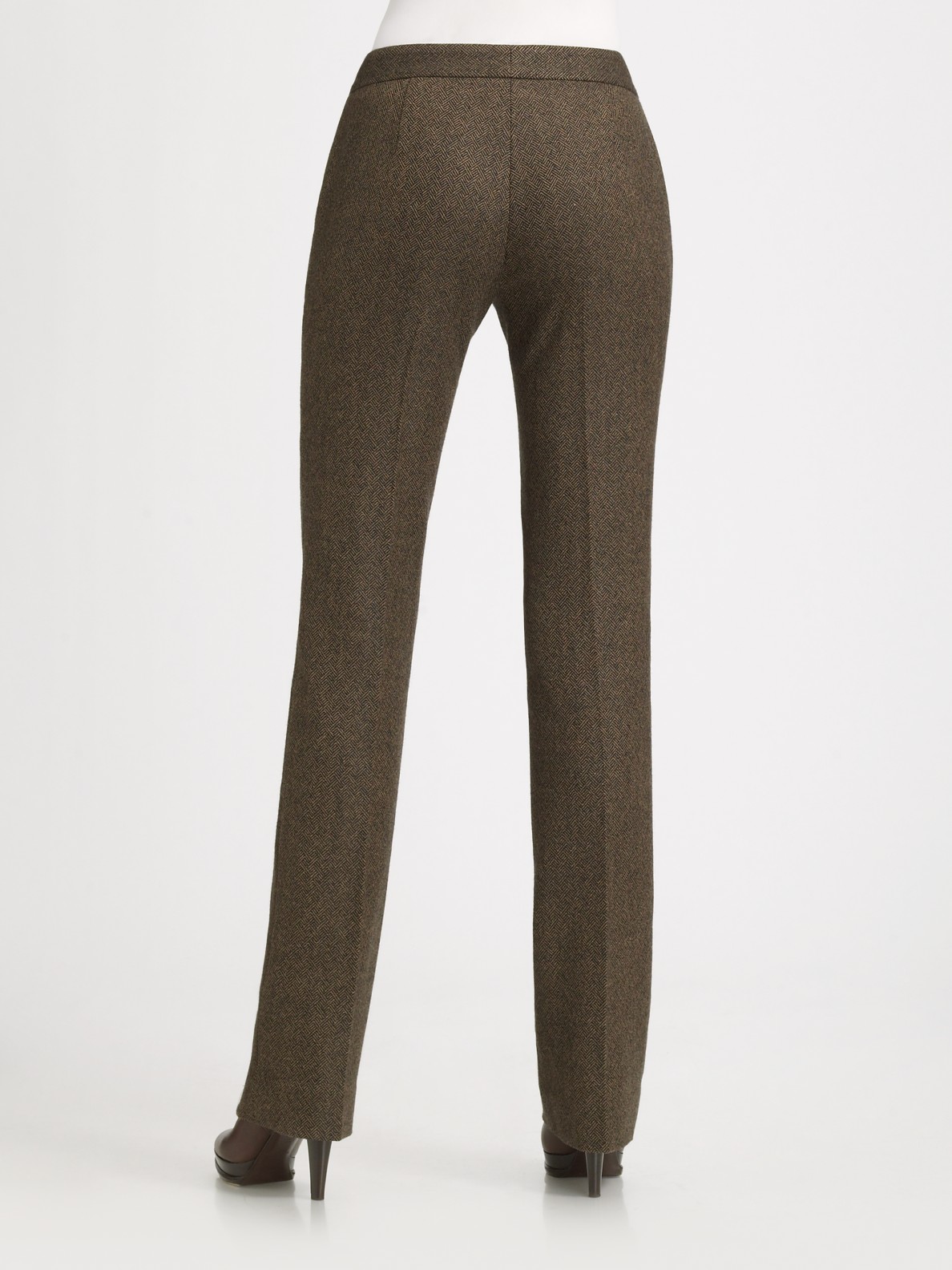 Ralph Lauren Collection Wool & Cashmere Tweed Pants in Black - Lyst