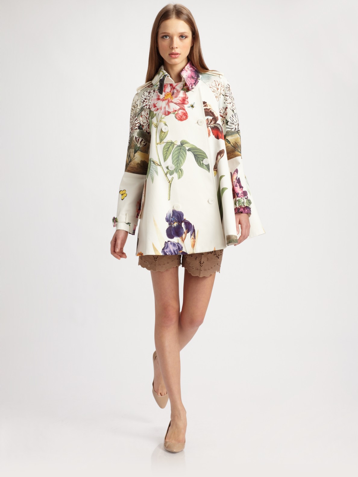 botanical scarf column dress