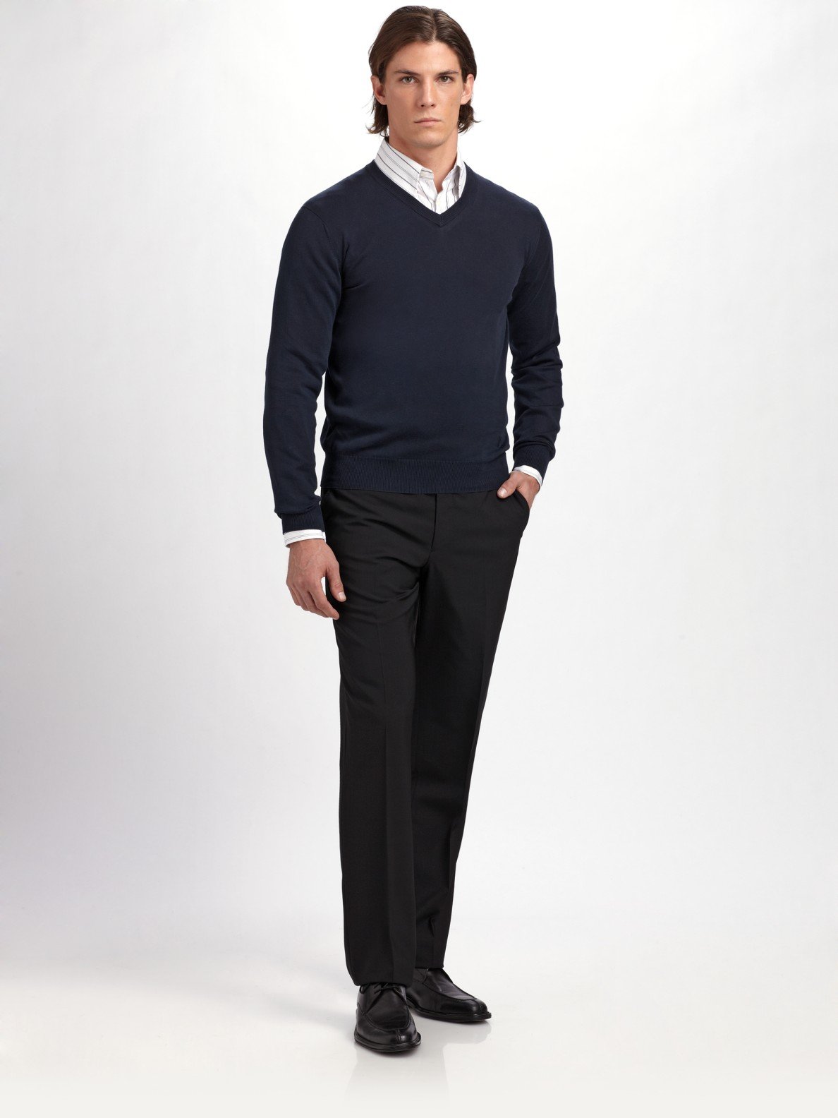Versace V-neck Sweater in Black for Men | Lyst
